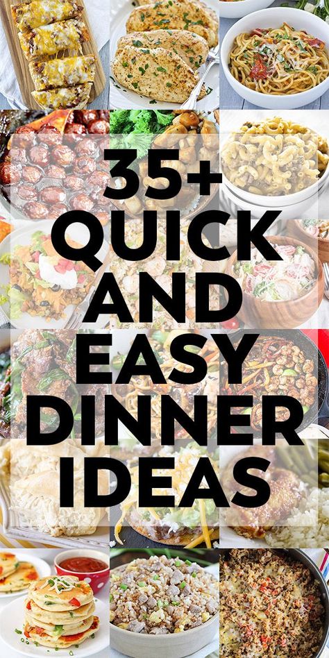 Over 35 Quick and Easy Dinner Ideas that your family will love! via @yellowblissroad Quick Paleo Dinner, Paleo Dinner Ideas, Easy Fast Dinner Recipes, Fast Easy Dinner, Quick Easy Dinner Recipes, Quick And Easy Dinner Ideas, Fast Dinner Recipes, Dinners Recipes, Fast Dinners