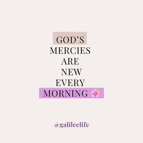 God has new mercies every morning, which reminds us that each day is an opportunity to start anew and experience His love and goodness in a fresh way. Bible Verse: “Lamentations 3:22-23 (NIV) - The steadfast love of the Lord never ceases; his mercies never come to an end; they are new every morning; great is your faithfulness.” Spanish Translation: Dios tiene misericordias nuevas cada mañana, lo cual nos recuerda que cada día es una oportunidad para comenzar de nuevo y experimentar su amor... His Mercy Is New Every Morning, Bible Verse To Start The Day, Morning Bible Verse To Start Your Day, Morning Bible Verse, Steadfast Love Of The Lord, Spanish Translation, New Mercies, Lamentations 3 22 23, Great Is Your Faithfulness