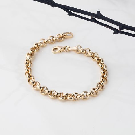 Gold Rolo Chain Bracelet, Belcher Chain, Everyday Bracelet, Link Chain Bracelet, Mens Gold Bracelets, Gold Bracelet Chain, Rolo Chain, Bracelet Handmade, Colorful Bracelets