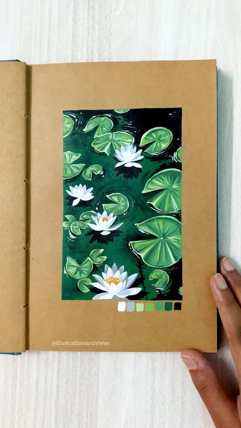 Waterlily acrylic painting @illustrationsandviews in 2022 | Diy canvas art painting, Diy art painting, Art inspiration painting Painting Ideas On Canvas Simple, Painting Ideas On Canvas Easy, Easy Painting Ideas On Canvas, Easy Painting Ideas, Beautiful Art Paintings, Pink Painting, Gouache Art, Soyut Sanat Tabloları, Abstract Art Painting Diy