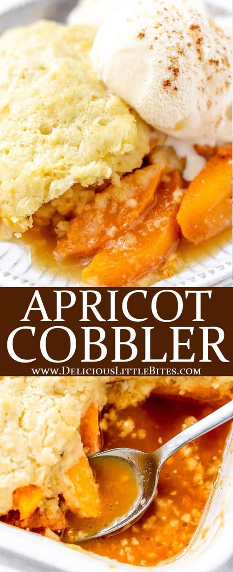 Apricot Cobbler Recipes, Apricot Cobbler, Fruit Deserts, Apricot Dessert, Fresh Apricots, Cobbler Easy, Apricot Recipes, Fruit Dessert Recipes, Biscuit Dough