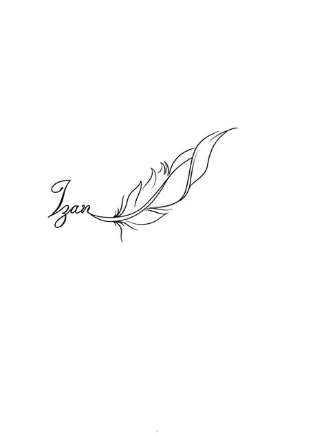 Feather And Name Tattoo Design, Simple Feather Tattoo Design, Peacock Feather Tattoo Stencil, Feather Logo Design Ideas, Feather Name Tattoo, Small Feather Tattoo, Bird Silhouette Tattoos, Simple Compass Tattoo, F Tattoo