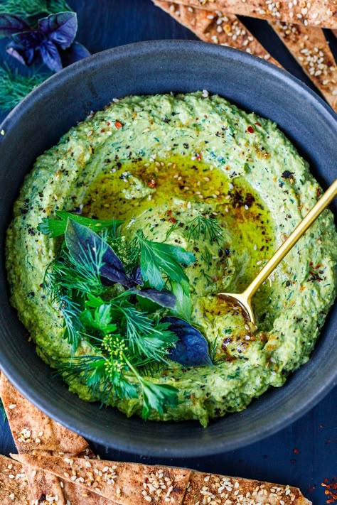 Zucchini Dip | Feasting At Home Zucchini Dip, Zucchini Vegan, Zucchini Health Benefits, Zucchini In The Oven, Zucchini Hummus, Garden Zucchini, Healthy Appetizer, Low Carb Vegan, Pita Chips