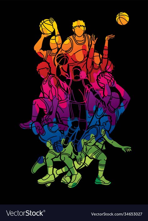 Basketball Art Design, Action Cartoon, Basketball Women, Basketball Background, Colorful Graffiti, Sport Player, Jersey Design, Bar Mitzvah, Basketball Players