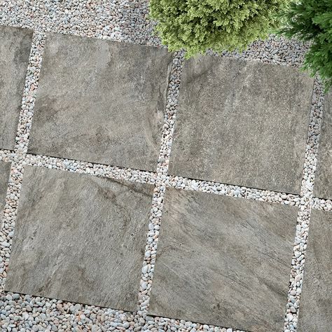 Warm Gray Natural 24×24 Paver Walkway Diy, Concrete Pavers Walkway, Porcelain Pavers, Outdoor Porcelain Tile, Outdoor Pavers, Paver Designs, Pavers Backyard, Outdoor Paving, Walkway Landscaping