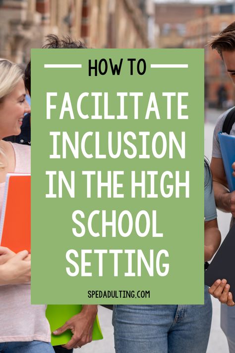 Are you a secondary life skills teacher looking for ideas to help facilitate inclusion in the high school setting? Here are 5 tips to help you foster inclusion with secondary students to create a more inclusive classroom and school. Using these tips, you will help general education students interact and work with students in your life skills classroom. But they will also help your special education students practice life skills, vocational skills and social skills in an inclusion setting. High School Inclusion Teacher, Hs Classroom, Special Education Life Skills, Inclusion Teacher, High School Special Education Classroom, Special Education Curriculum, Special Education Reading, Classroom Routines And Procedures, Inclusive Classroom