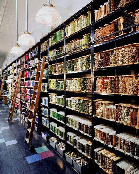 Tinsel Trading Company Fabric Shop Display, Fabric Store Design, Bead Studio, Needlework Shops, Fabric Dyeing, Crafting Tools, Store Displays, Bead Store, Shop Display