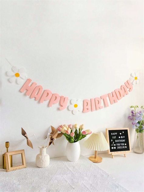 Set, Pink Happy Birthday Banner,Happy Birthday Little Daisy banner flag sun flowers Happy Birthday Felt Non-Woven Fabric Pull Flag Garland Scene Decoration Modern Slogan Graphic Hanging Decoration For Home Decor Kids Toys, Room Decor Prop, Birthday DecorationI discovered amazing products on SHEIN.com, come check them out! Kids Toys Room, Flower Birthday Banner, Pink Happy Birthday Banner, Flowers Happy Birthday, Toys Room, Pink Happy Birthday, Flag Garland, Sun Flowers, Banner Flag