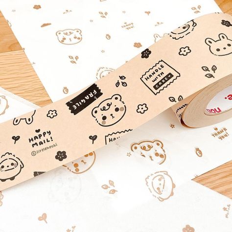 Custom Packing Tape, Korean Kawaii, Custom Tape, Store Inspiration, Soft Things, Labels Design, Packaging Ideas Business, Small Business Packaging Ideas, Handmade Packaging