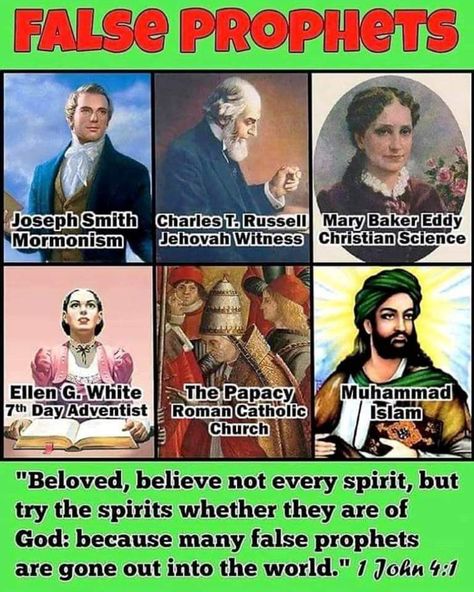 False Prophets Quotes, Islam Church, Prophets Quotes, Mary Baker Eddy, Quotes People, Christian Science, Joseph Smith, False Prophets, Daily Bible Study