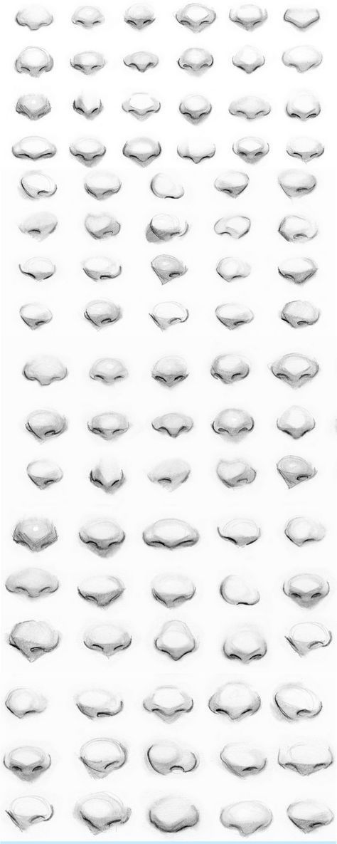 How to draw cute noses in a very minimalistic way. Draw Noses, Portrait Au Crayon, Desen Realist, Pencil Drawing Tutorials, Drawing Eyes, Výtvarné Reference, Nose Drawing, Siluete Umane, 얼굴 그리기