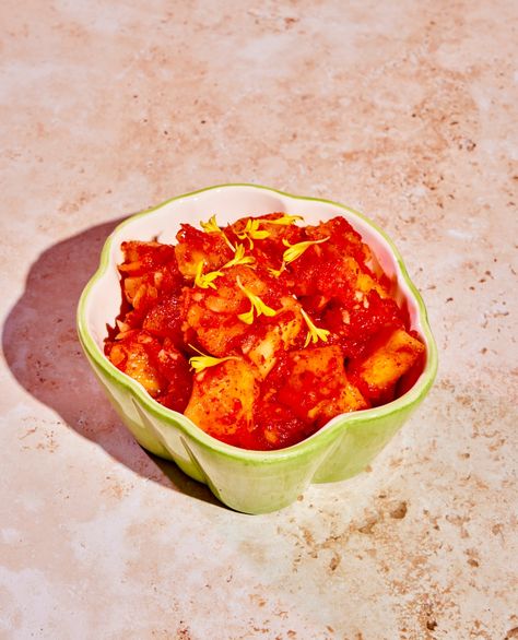 Pineapple Kimchi, A Recipe From Chef Danny Bowien’s ‘Mission Vegan’ Cookbook Pineapple Kimchi Recipe, Pineapple Kimchi, Krumkake Recipe, Pineapple Vinegar, Norwegian Cookies, Growing Pineapple, Mexican Drinks, Kimchi Recipe, American Dishes