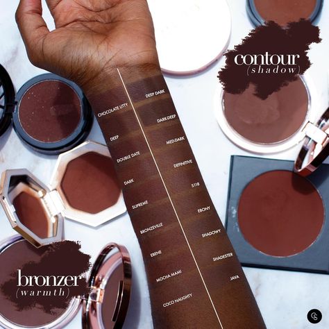 Bronzer Vs Contour, Contour Shades, Dark Palette, Drawing Something, Black Radiance, Hooded Eye Makeup, Black Makeup, Makeup Must Haves, Long Square Acrylic Nails