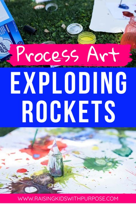 Space Process Art, Preschool Rocket, Rocket Experiment, Stem Rockets, Art Projects For Toddlers, Science Activities For Toddlers, Sensory Play For Toddlers, Art For Preschool, Zoom Activities