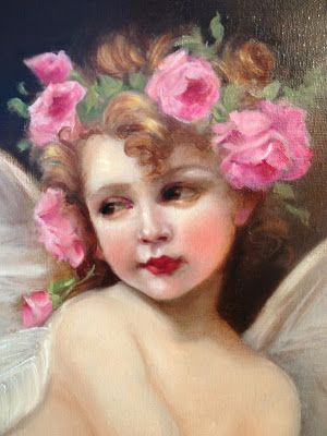 Angel Cupid, Frida Art, Cherub Angel, Angel Painting, Pink Trees, Angels In Heaven, Classic Paintings, Painting Vintage, Oil Painting Flowers