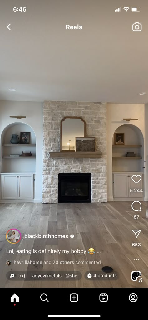 White Stone Electric Fireplace, Electric Fireplace With Mantle Stone, Stone Fireplace Electric, Living Room Electric Fireplace Stone, White Wash Brick Electric Fireplace, Stone And Shiplap Fireplace With Tv Stand, Electric Fireplace Ideas With Tv, Fireplace Ideas With Tv, Electric Fireplace Ideas