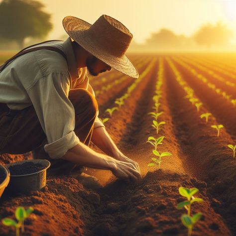 A farmer #FarmerLife#Farming#RuralLife#FarmLife#Agriculture#FarmerLifestyle#CountryLiving#FarmWork#FarmerDaily#HarvestSeason www.vinxta.com Farmer Working, Agriculture Pictures, Farmer Painting, Crop Farming, A Farmer, Beautiful Locations Nature, Chic Living, Rural Landscape, Rustic Chic