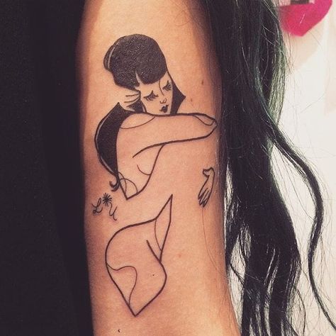 Hug Tattoo, Star Woman, Saved Tattoo, Mermaid Tattoo, Spine Tattoo, Piercing Ideas, Abstract Tattoo, Dope Tattoos, Tattoo Design Drawings