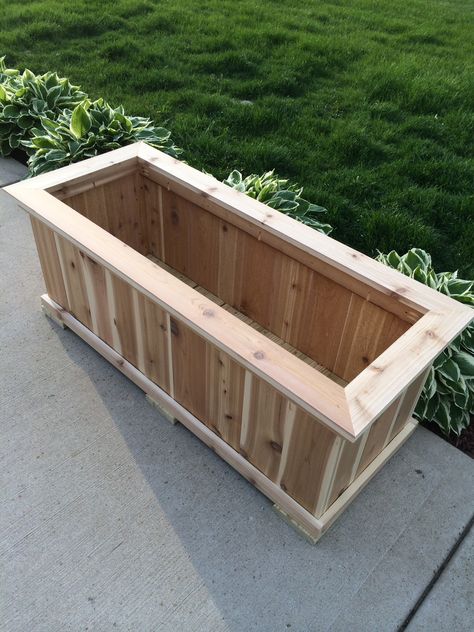 DIY planter box built with my hubby Deck Planters, Diy Planter, Garden Planter Boxes, Diy Planter Box, Rock Garden Design, Garden Fun, Garden Life, Box Building, Scrap Wood Projects