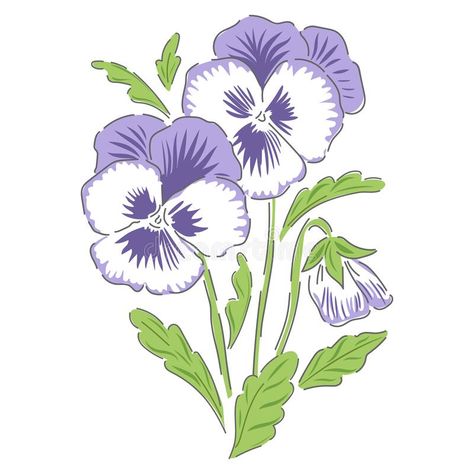 Pansies Art, Viola Flower, Star Illustration, Envelope Art, Romantic Cottage, Hand Drawn Vector Illustrations, Pansies Flowers, Watercolor Flower Art, Flower Artwork