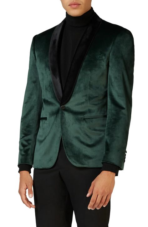 Black Prom Suits For Guys, Velvet Jacket Men, Velvet Blazer Outfit, Mens Dinner Jacket, Sport Coat Outfit, Velvet Dinner Jacket, Green Velvet Blazer, Satin Shawl, Sport Jacket Men