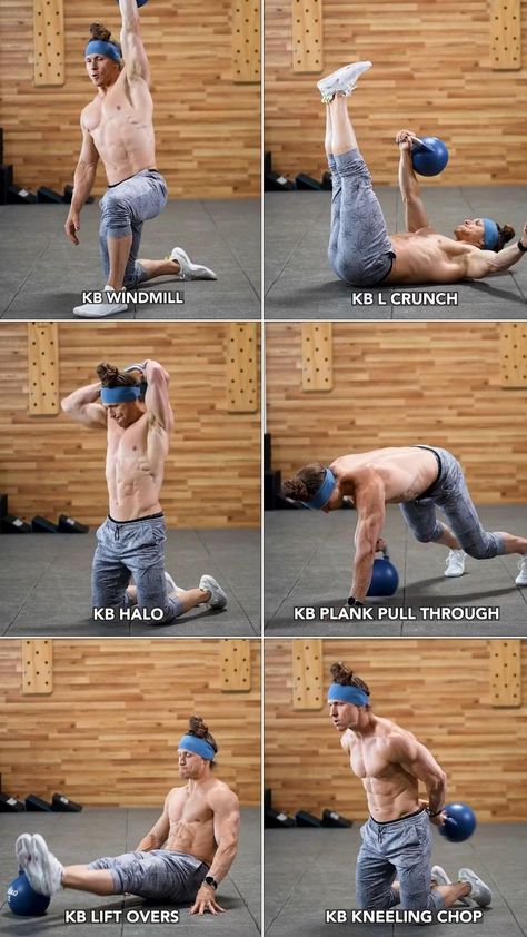 Kettle Core Workout, Full Kettlebell Workout, Kb Core Workout, Kettlebell Shoulder Exercises, Kettlebell Woodchop Exercise, Kettlebell Leg Workout Men, Core Kettlebell Exercises, Kettlebell Strength Workout, Kettlebell Flow Workout