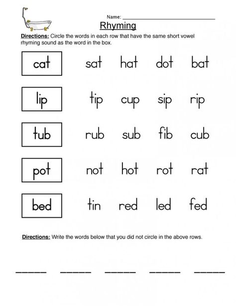 English Rhyming Worksheets for Grade 1 | Learning Printable Teaching Rhyming, Rhyming Words For Kids, Rhyming Words Worksheets, Rhyming Worksheet, Three Letter Words, Rhyming Activities, First Grade Worksheets, Have Fun Teaching, Kindergarten Worksheets Printable