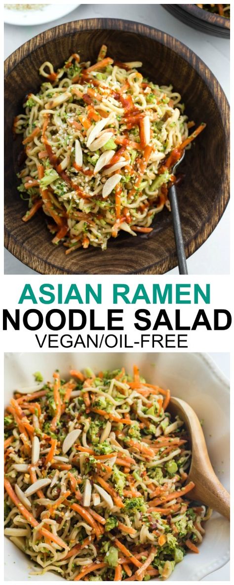 Asian Ramen Noodle, Asian Ramen Noodle Salad, Instant Pot Breakfast, Salad Asian, Asian Ramen, Ramen Noodle Salad, Vegan Asian Recipes, Mandarin Oranges, Vegan Asian