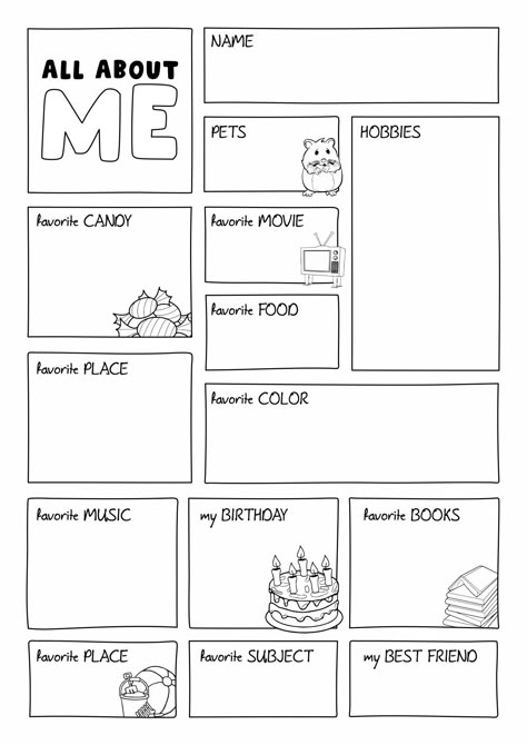 All About Me Template Worksheet Get To Know Me Printable, Fun Facts About Me Template, School Worksheets Aesthetic, All About Me Poster Ideas High School, About Me Profile Ideas, About Me Questions Template, For You Page, All About Me Template For Adults, About You Template