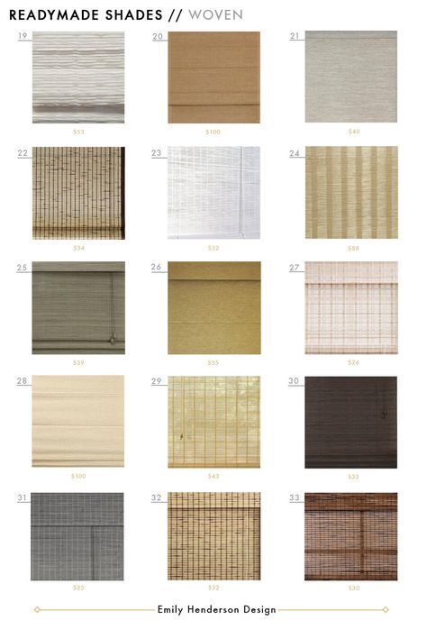 Ready-made Roman, Woven and Roller Shade Roundup - Emily Henderson