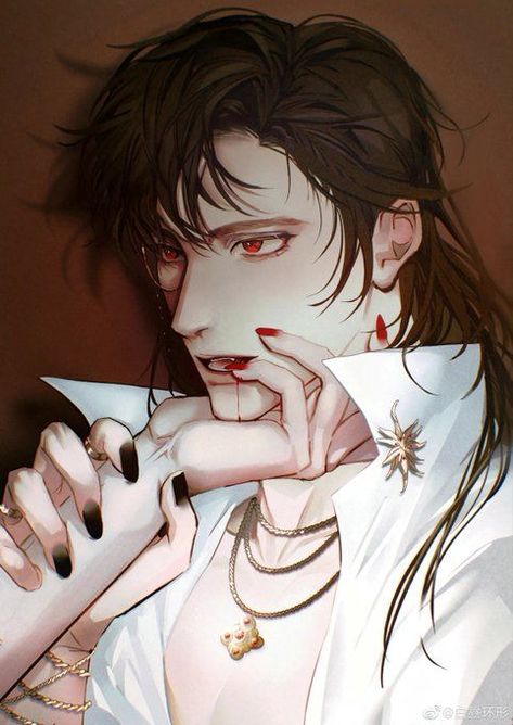 Manga Hands, Male Vampire, Hot Vampires, Yandere Manga, Yandere Boy, Vampire Boy, Boy Drawing, Heaven's Official Blessing, Male Art