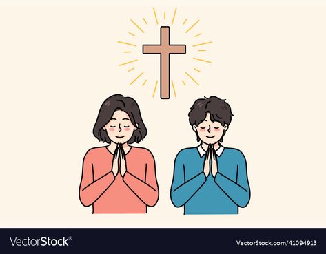 Praying Cartoon, Christian Illustration, Pray To God, Children Praying, Prayer Hands, Prayer Group, City Cartoon, Religious Images, Praying To God