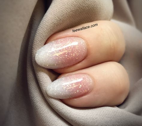 Nail Art Ombre Glitter, Ombre Nail Diy, Ombre French Tips, Nail French, Opal Nails, Unghie Sfumate, French Ombre, Squoval Nails, Pink Ombre Nails