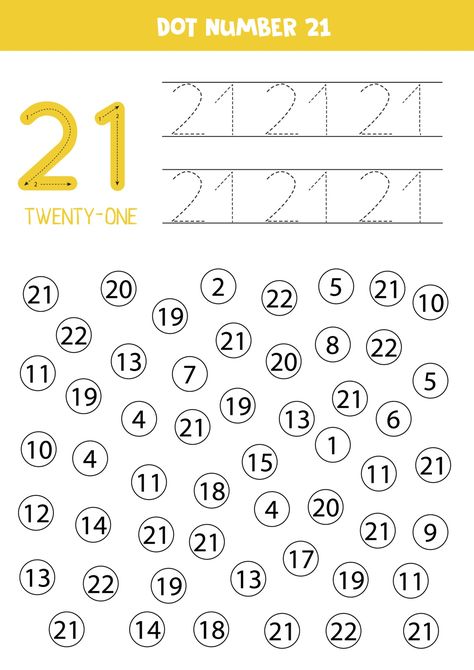 Download the Dot or color all numbers 21. Educational game. 2170575 royalty-free Vector from Vecteezy for your project and explore over a million other vectors, icons and clipart graphics! April Lesson Plans, Dot Numbers, Educational Math Games, Homeschool Preschool Activities, Number 21, Preschool Math Worksheets, Math Games For Kids, Kids Worksheets Preschool, Prek Math