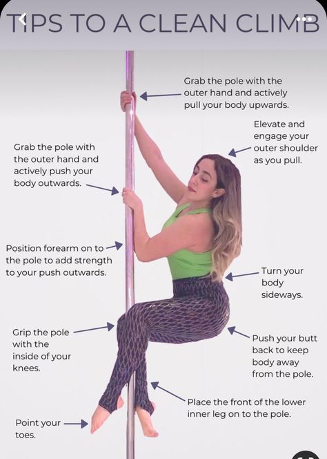 Pole Climbing Tips, Upside Down Pole Tricks, Pole Dance Tips, Pole Tricks Step By Step, Pole Dance Basics, Conditioning For Pole Dancing, Easy Pole Tricks, Pole Dance Exercises, Pole Tricks Beginners