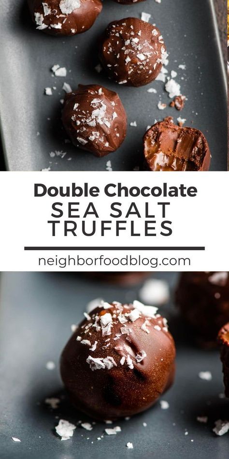 Sea Salt Caramel Truffles, Fall Flavored Truffles, Chocolate Turtle Truffles, Sea Salt Desserts, Sweetened Condensed Milk Truffles, Sweets With Condensed Milk, Truffle Dessert Recipes, Christmas Truffles Easy, Truffles With Condensed Milk