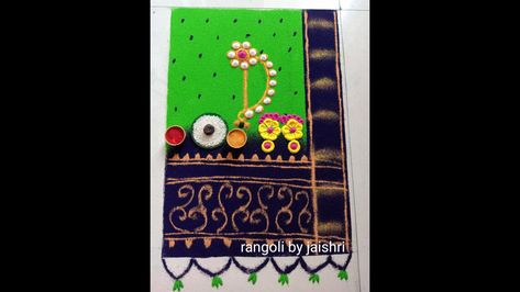 Navratri rangoli | green colour rangoli | saree nath rangoli | Nath Rangoli, Navratri Rangoli, Colour Rangoli, Rangoli Colours, Green Colour, Green Colors, Saree, Green, Quick Saves