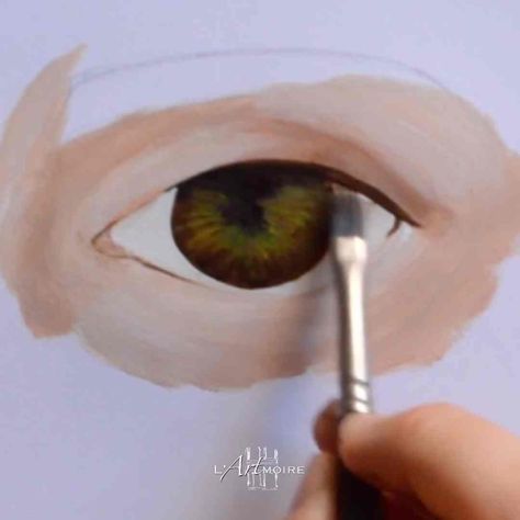 8 étapes simples pour peindre un oeil en peinture acrylique - L'ARTmoire Stunning Eyes, Abstract Portrait, Eye Art, Custom Illustration, Heartfelt Gifts, Disney Style, Portrait Art, Chalk Paint, Lovers Art