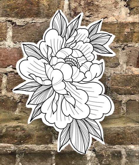 Traditional Tattoo Upper Arm, Neotraditional Flower Tattoo, Flower Tattoo Stencils, Peony Flower Tattoos, Sam King, Backpiece Tattoo, Motifs Art Nouveau, Japanese Flower Tattoo, Chrysanthemum Tattoo