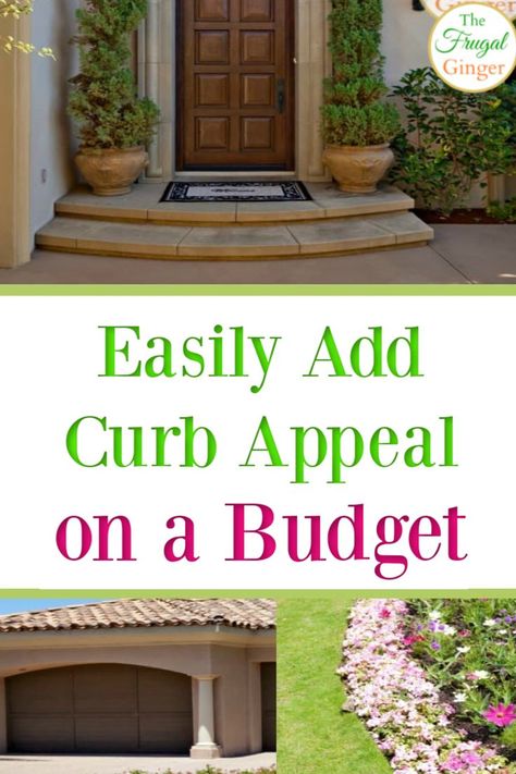 Some great simple DIY ideas to add instant curb appeal on a budget. Great hacks and tips for fixer upper buyers or those looking to sell your home fast. Ideas for landscaping, the front yard, the porch, and your home’s exterior Budget Curb Appeal, Curb Appeal Easy, Curb Appeal On A Budget, Diy Bank, Diy Home Decor For Apartments, Front Yards Curb Appeal, Diy Curb Appeal, Landscaping Front Yard, Backyard Kitchen