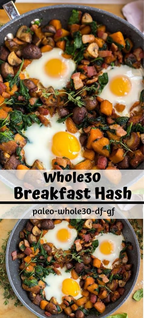 Breakfast Skillet Healthy, Butternut Squash Recipes Healthy, Healthy Skillet Meals, Healthy Squash Recipes, Breakfast Hash Recipes, Breakfast Skillet Recipes, Hash Recipe, Breakfast Skillet, Whole 30 Breakfast