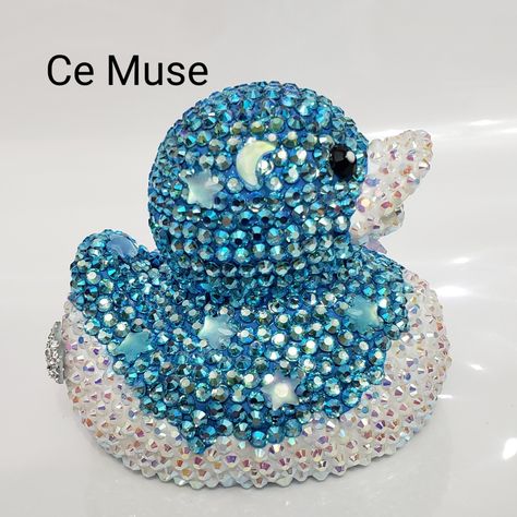 Decorated Rubber Ducks, Bedazzled Ideas, Rhinestone Things, Duck Things, Interior Crafts, Bedazzled Stuff, Jeep Ducks, Bling Stuff, Cruise Ducks