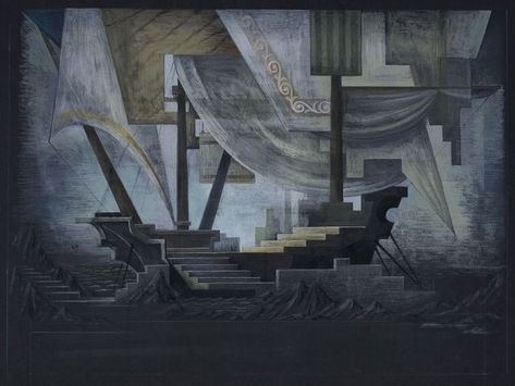 The Tempest Set Design, Set Design Sketches, Scenic Design Sketch, Scenic Design Theatres, Theatrical Scenery, Theatre Of The Absurd, Set Design Theatre, Stage Set Design, Ancient Greek Architecture