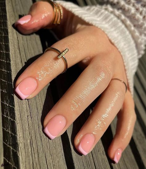 Blush Pink French Tip Nails, Subtle Spring Nails, Cute Pastel Nails, Classy Gel Nails, French Tip Gel Nails, Pastel Pink Nails, Blush Pink Nails, Pink Tip Nails, Spring Acrylic Nails