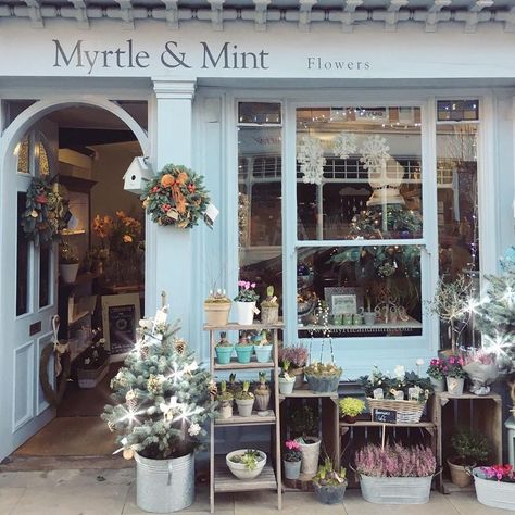 Moss Flowers, Flower Shop Design, Shop Facade, Mint Flowers, Flower Store, Florist Shop, Garden Cafe, Shop Fronts, Shop Front Design