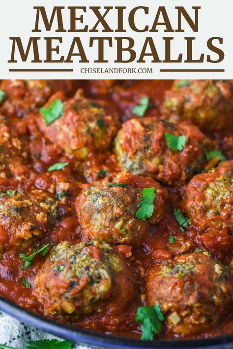 Meatball Chili, Meatballs Sauce Recipe, Tomato Sauce For Meatballs, Mexican Meatballs, Meatball Recipes Crockpot, Meatballs And Rice, Mexican Pork, Meatball Sauce, Appetizer Meatballs