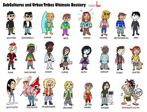 tribus urbanas Types Of Clothes, Urban Tribes, Youth Subcultures, Ap Spanish, Magic Cat, Creepy Cute, Pastel Goth, Teaching English, Disney Magic