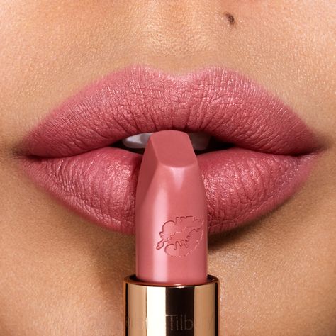 A magic matte rose-petal pink lipstick Charlotte Tilbury Hot Lips, Skin Tone Hair Color, Burgundy Lipstick, Hot Lipstick, Lipstick For Fair Skin, Hot Pink Lips, Lipstick Designs, Color Lipstick, Lipstick Art