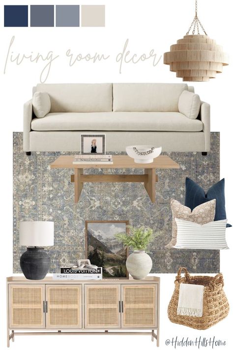 Living Room Design Board Second Sofa, Marin Sofa, Room Decor Mood Board, Cream Couch Living Room, Cream Sofa Living Room, Modern Traditional Living Room, Modern Classic Living Room, Organic Living Room, Navy Living Rooms