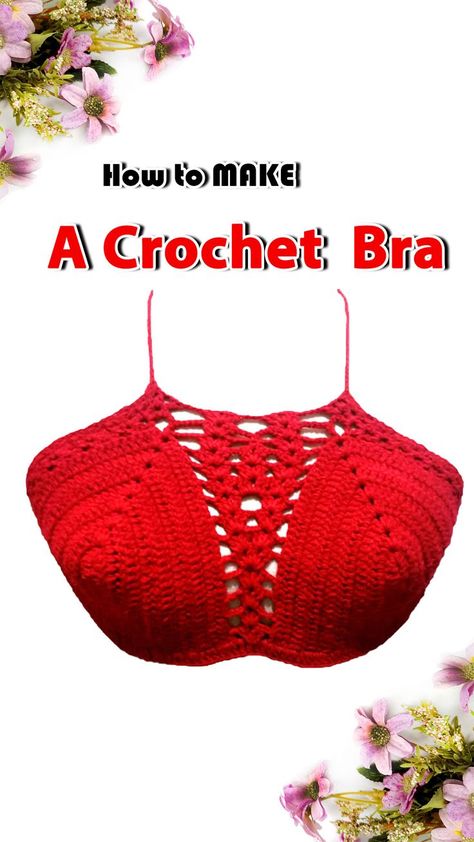 How To Make A Crochet Bra Crochet Bra Cups Pattern, Crochet Bra Cup, Bra Crochet, Butterfly Bra, Crochet Bra, Rose Tutorial, Jute Crafts, Crochet Butterfly, Bra Cup